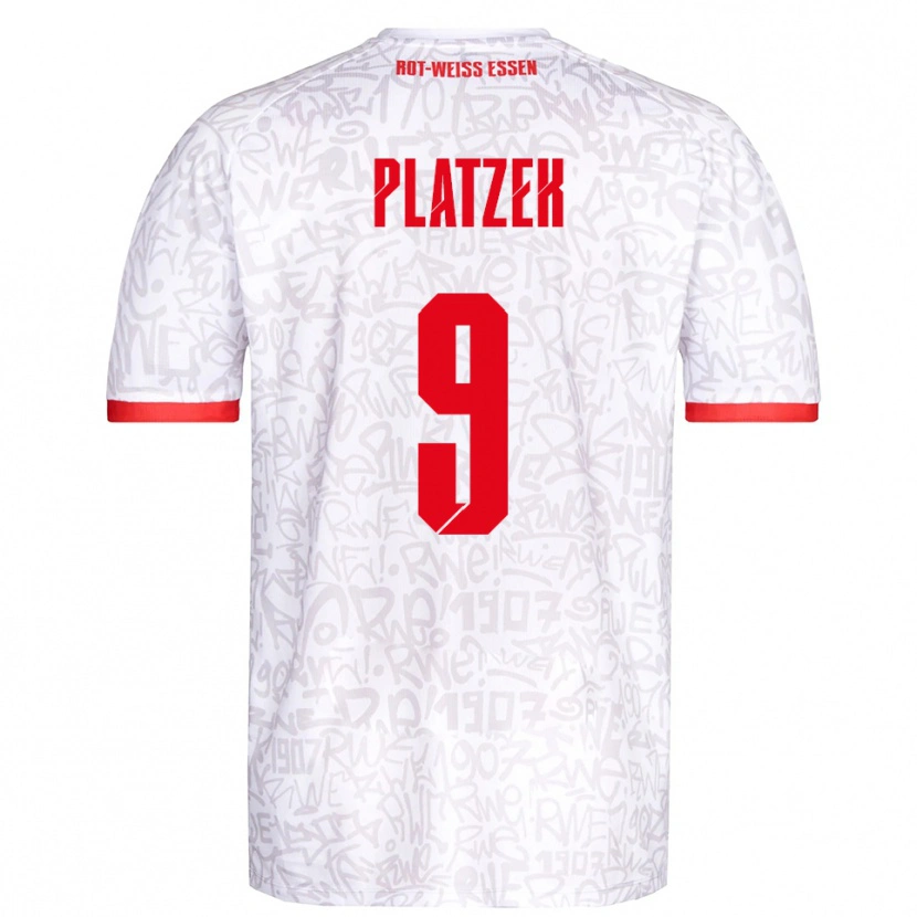Danxen Femme Maillot Marcel Platzek #9 Blanc Rouge Tenues Domicile 2025/26 T-Shirt