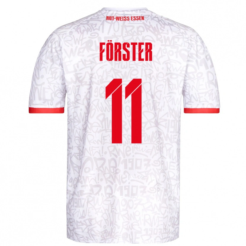 Danxen Femme Maillot Luis Förster #11 Blanc Rouge Tenues Domicile 2025/26 T-Shirt