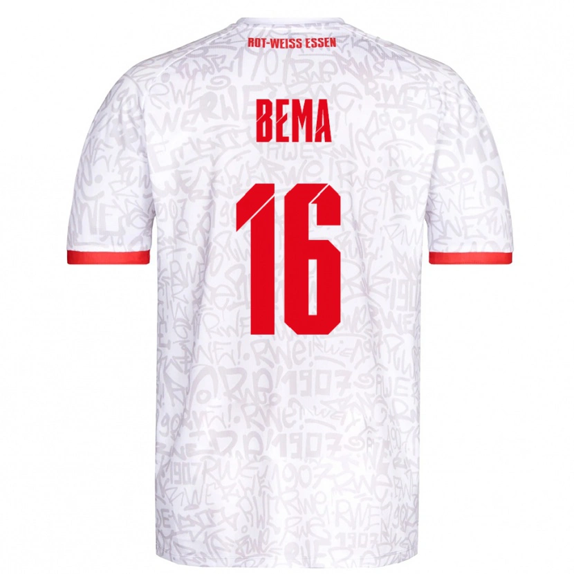 Danxen Femme Maillot Joel Bema #16 Blanc Rouge Tenues Domicile 2025/26 T-Shirt