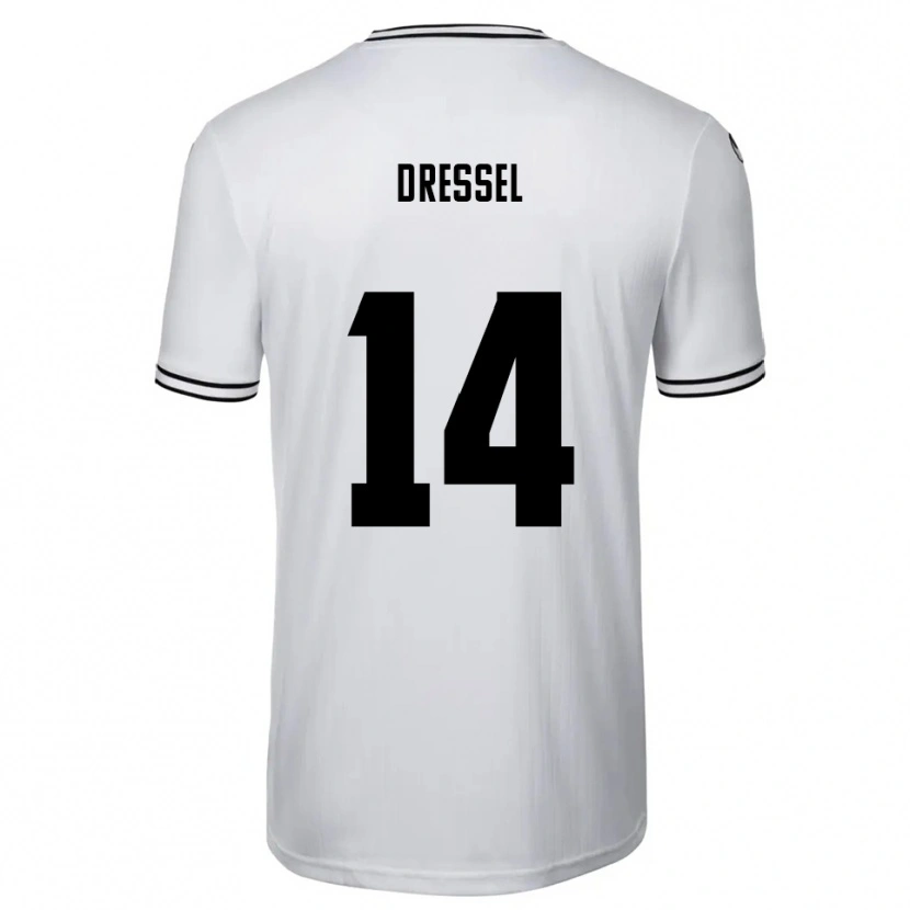 Danxen Femme Maillot Dennis Dressel #14 Blanc Noir Tenues Domicile 2025/26 T-Shirt