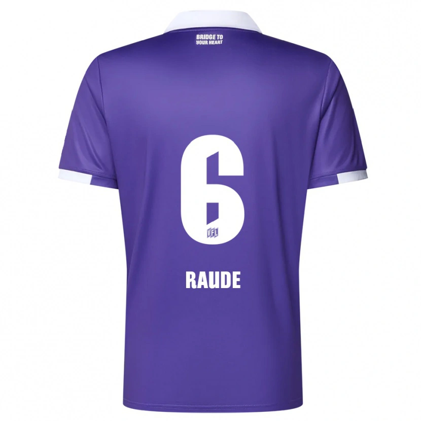 Danxen Femme Maillot Sven Raude #6 Violet Blanc Tenues Domicile 2025/26 T-Shirt