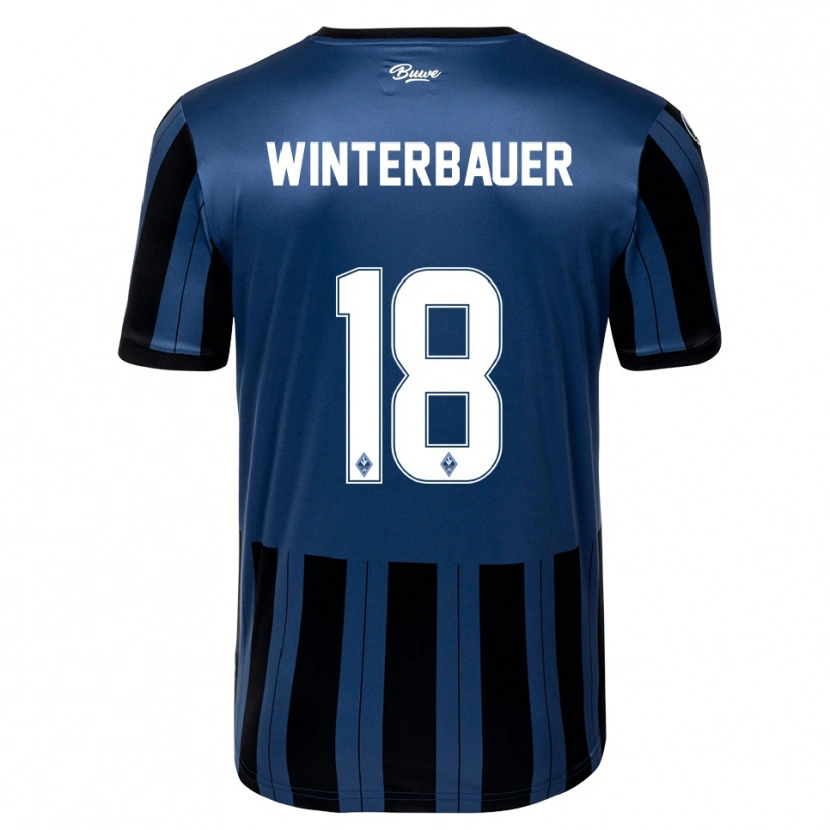 Danxen Femme Maillot Jan Winterbauer #18 Bleu Gris Noir Tenues Domicile 2025/26 T-Shirt