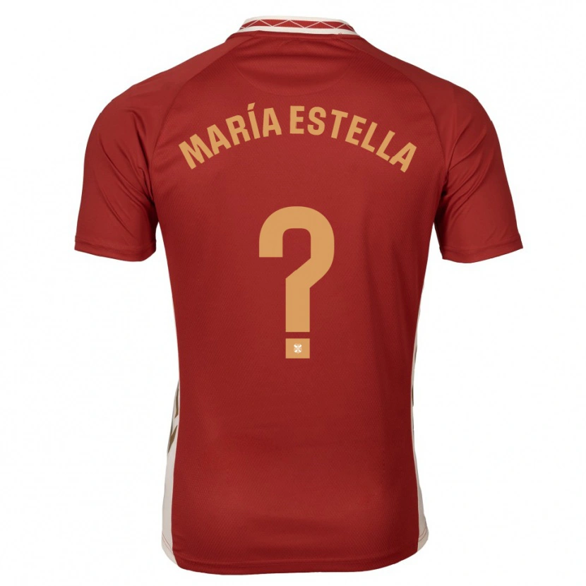 Danxen Femme Maillot María Estella Del Valle #0 Bourgogne Doré Tenues Extérieur 2025/26 T-Shirt