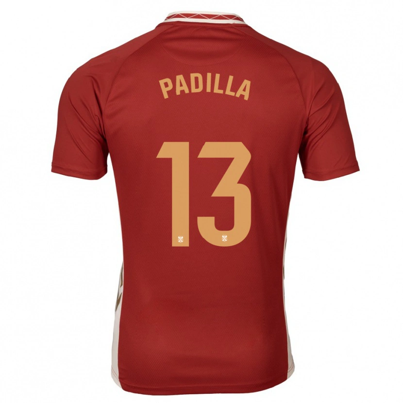 Danxen Femme Maillot Alejandro Padilla #13 Bourgogne Doré Tenues Extérieur 2025/26 T-Shirt
