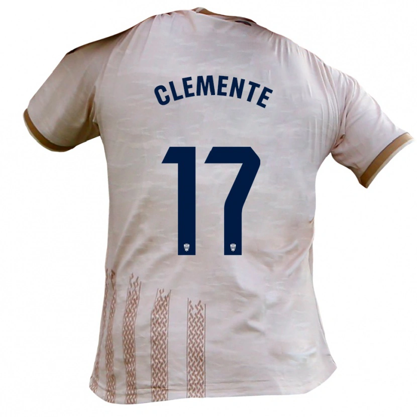 Danxen Femme Maillot Jesús Clemente #17 Blanc Cassé Marron Tenues Extérieur 2025/26 T-Shirt