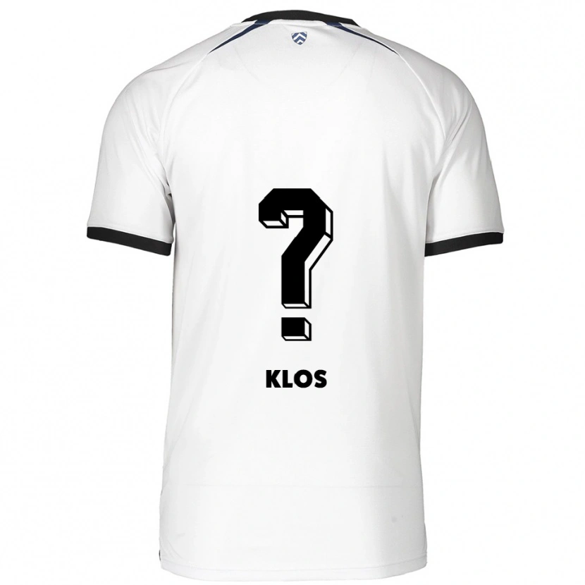 Danxen Femme Maillot Aaron Klos #0 Blanc Noir Tenues Extérieur 2025/26 T-Shirt