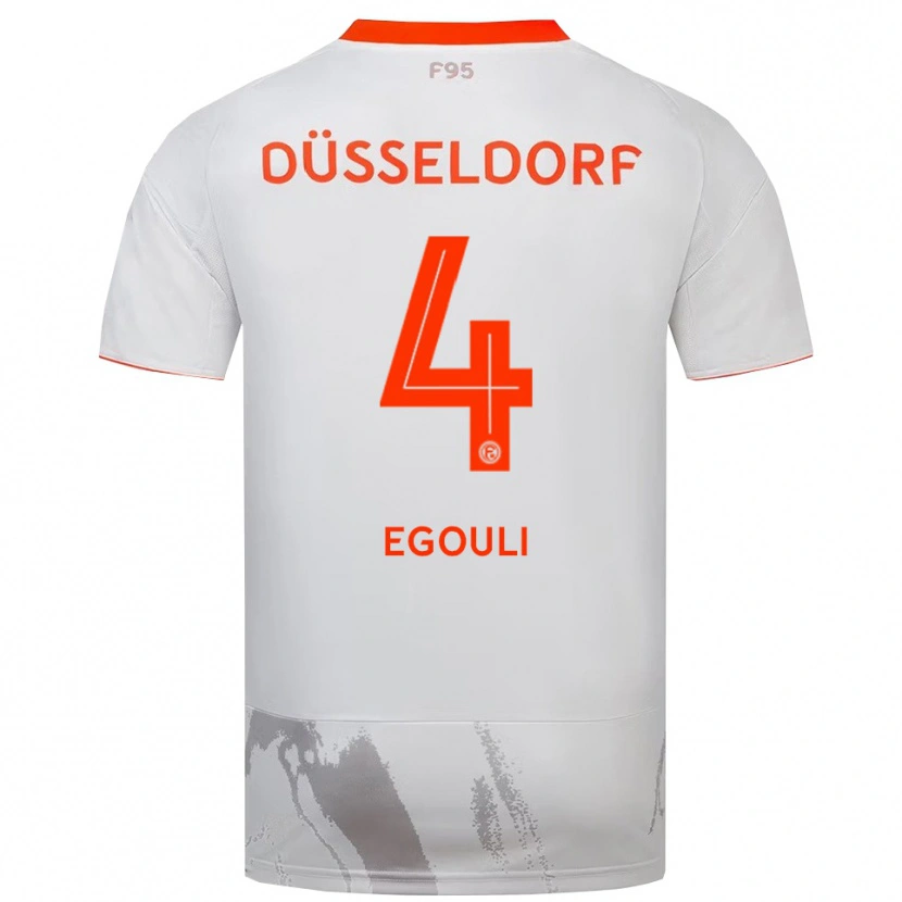 Danxen Femme Maillot Elias Egouli #4 Blanc Doréange Tenues Extérieur 2025/26 T-Shirt