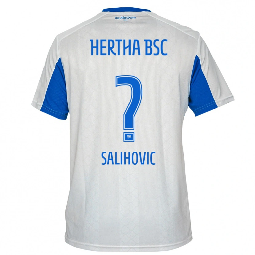 Danxen Femme Maillot Mirza Salihovic #0 Blanc Bleu Tenues Extérieur 2025/26 T-Shirt