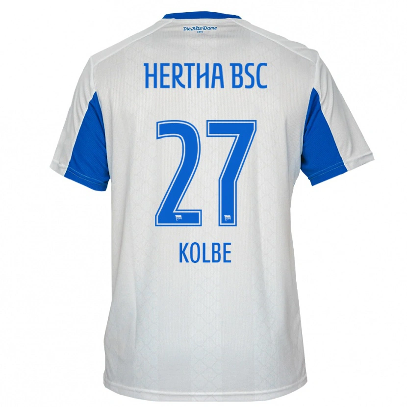 Danxen Femme Maillot Niklas Kolbe #27 Blanc Bleu Tenues Extérieur 2025/26 T-Shirt