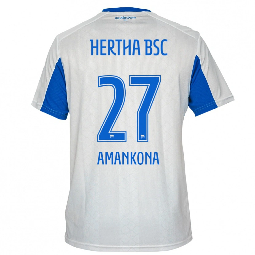 Danxen Femme Maillot Nash-Daniel Amankona #27 Blanc Bleu Tenues Extérieur 2025/26 T-Shirt