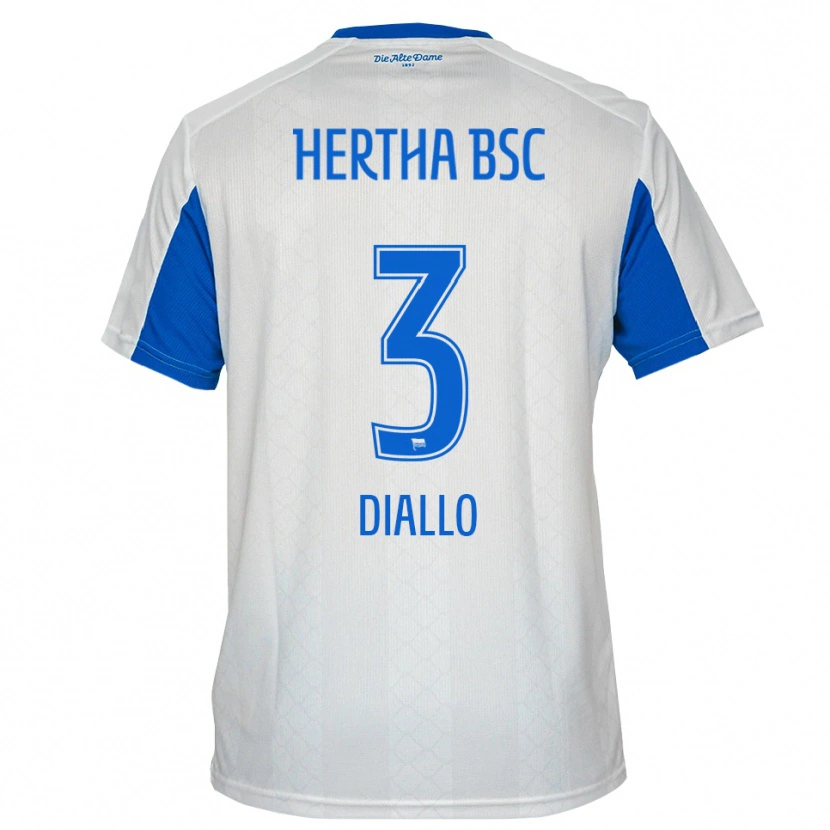 Danxen Femme Maillot Jerome Diallo #3 Blanc Bleu Tenues Extérieur 2025/26 T-Shirt