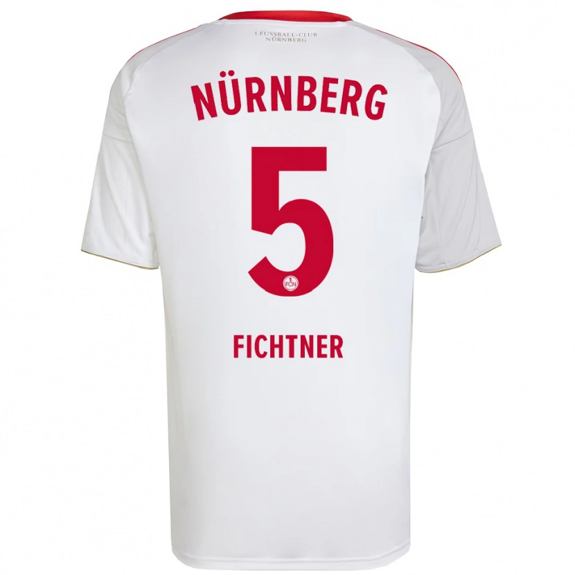 Danxen Femme Maillot Tom Fichtner #5 Blanc Rouge Tenues Extérieur 2025/26 T-Shirt