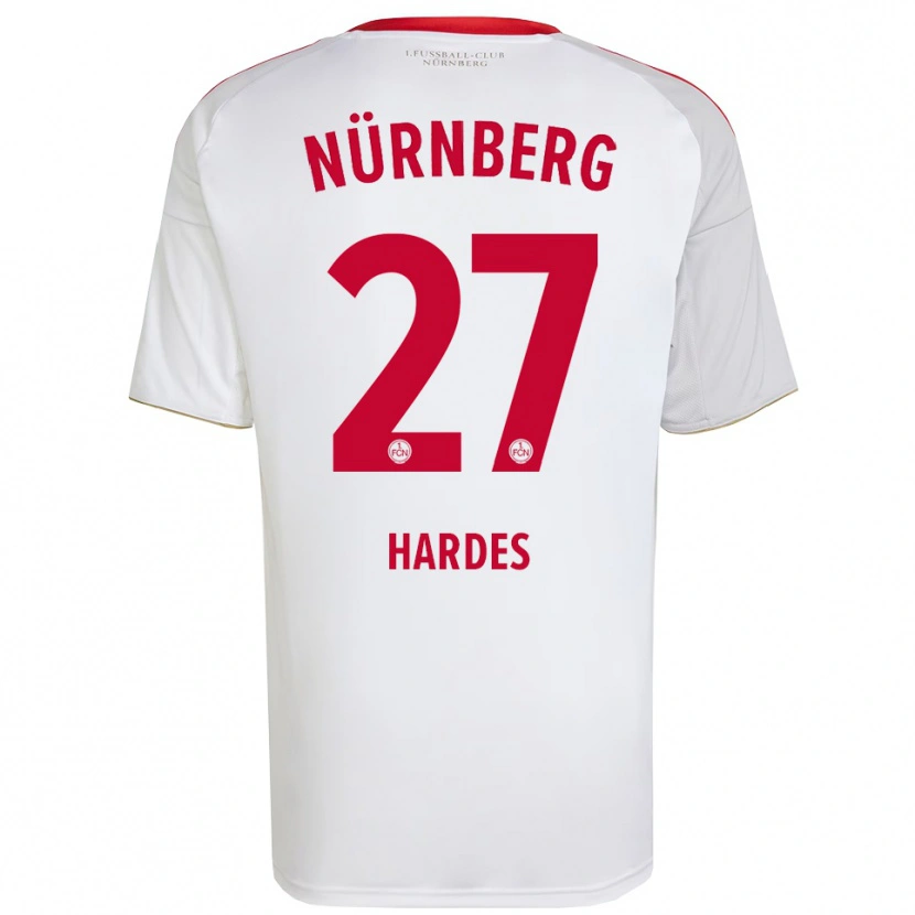 Danxen Femme Maillot Aaron Hardes #27 Blanc Rouge Tenues Extérieur 2025/26 T-Shirt