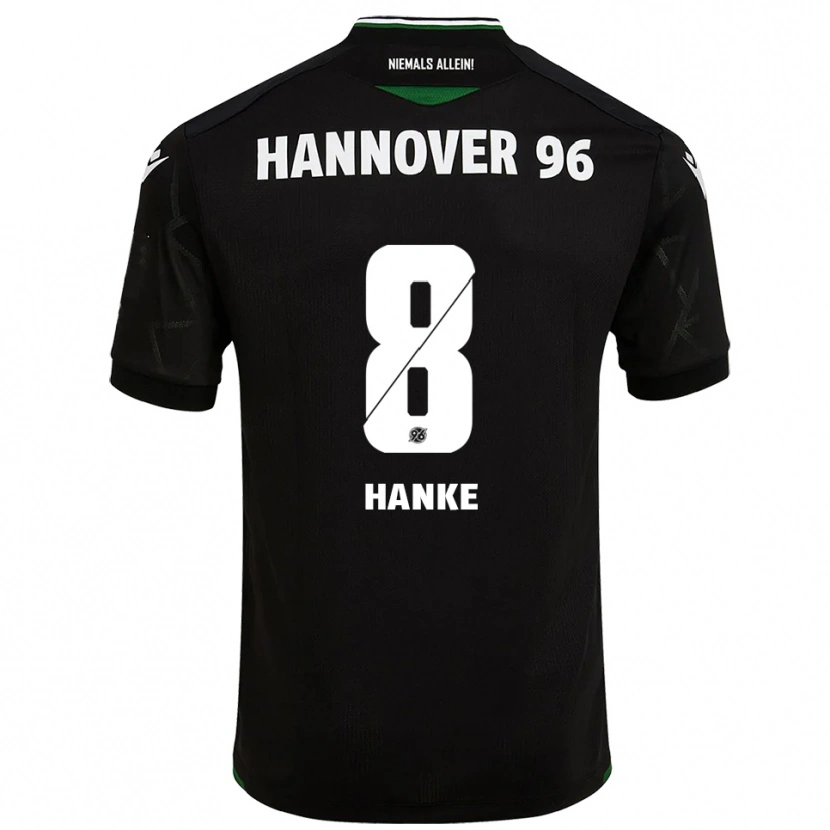 Danxen Femme Maillot Anton Hanke #8 Noir Vert Tenues Extérieur 2025/26 T-Shirt