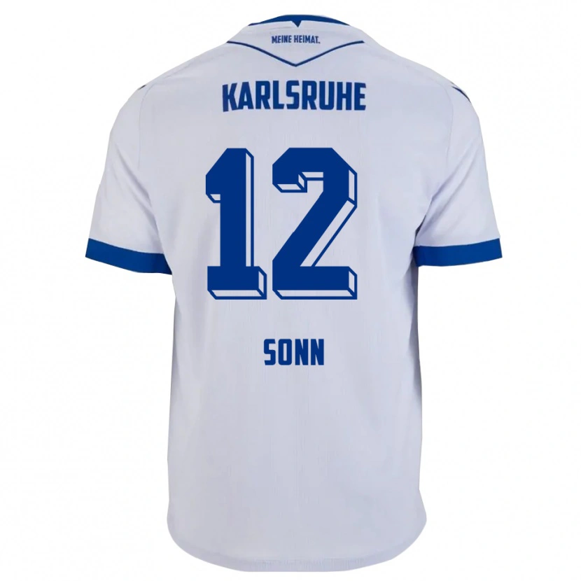 Danxen Femme Maillot Philipp Sonn #12 Blanc Bleu Tenues Extérieur 2025/26 T-Shirt