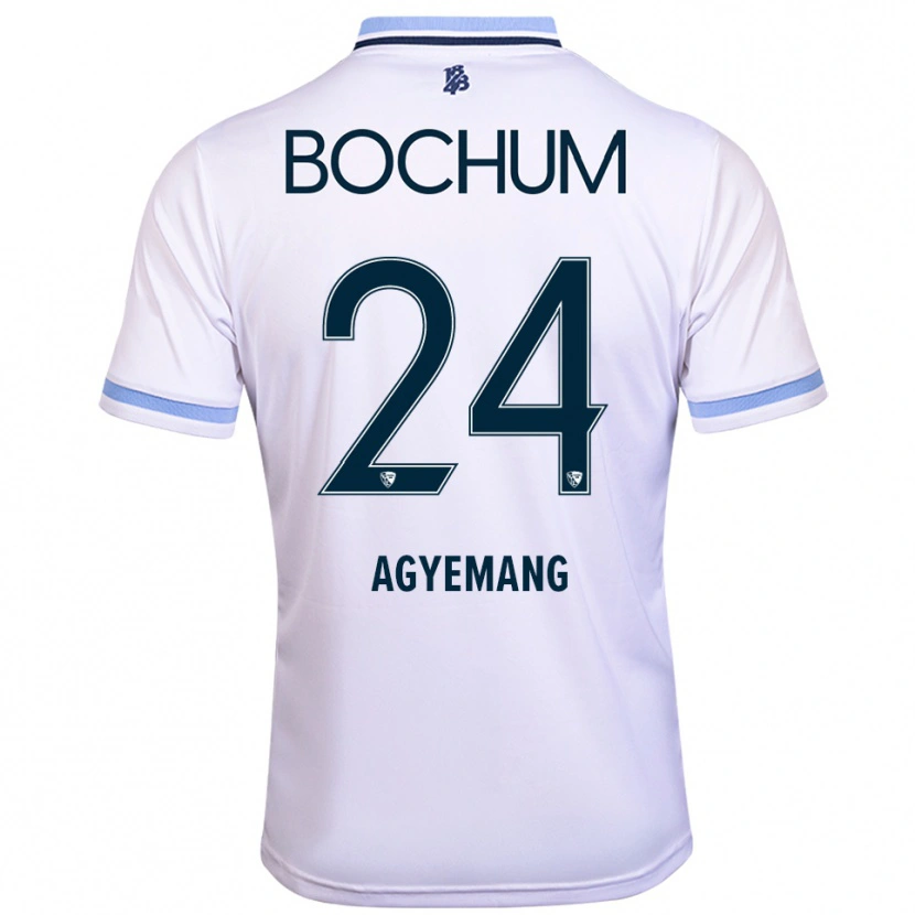 Danxen Femme Maillot Donovan Agyemang #24 Blanc Bleu Ciel Tenues Extérieur 2025/26 T-Shirt