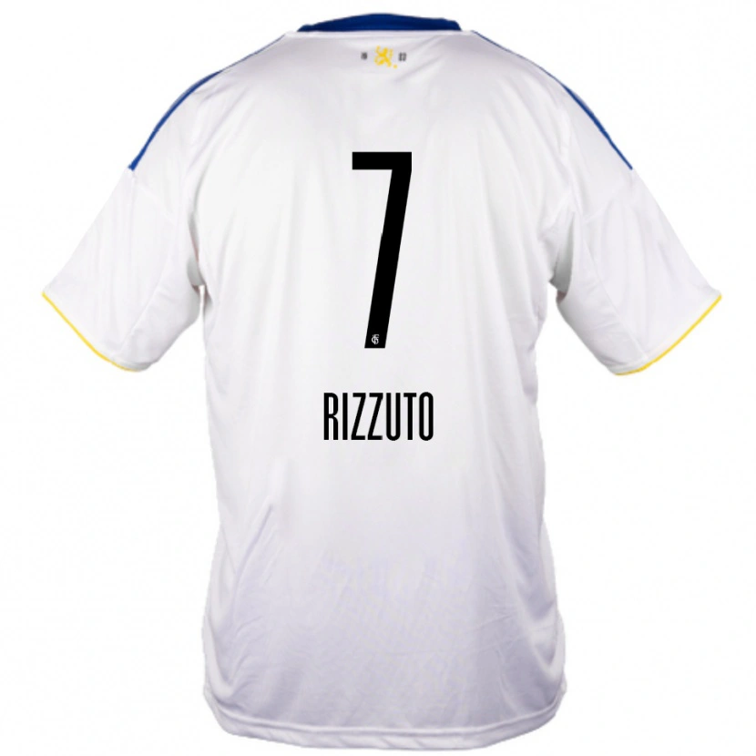 Danxen Femme Maillot Calogero Rizzuto #7 Blanc Bleu Jaune Tenues Extérieur 2025/26 T-Shirt