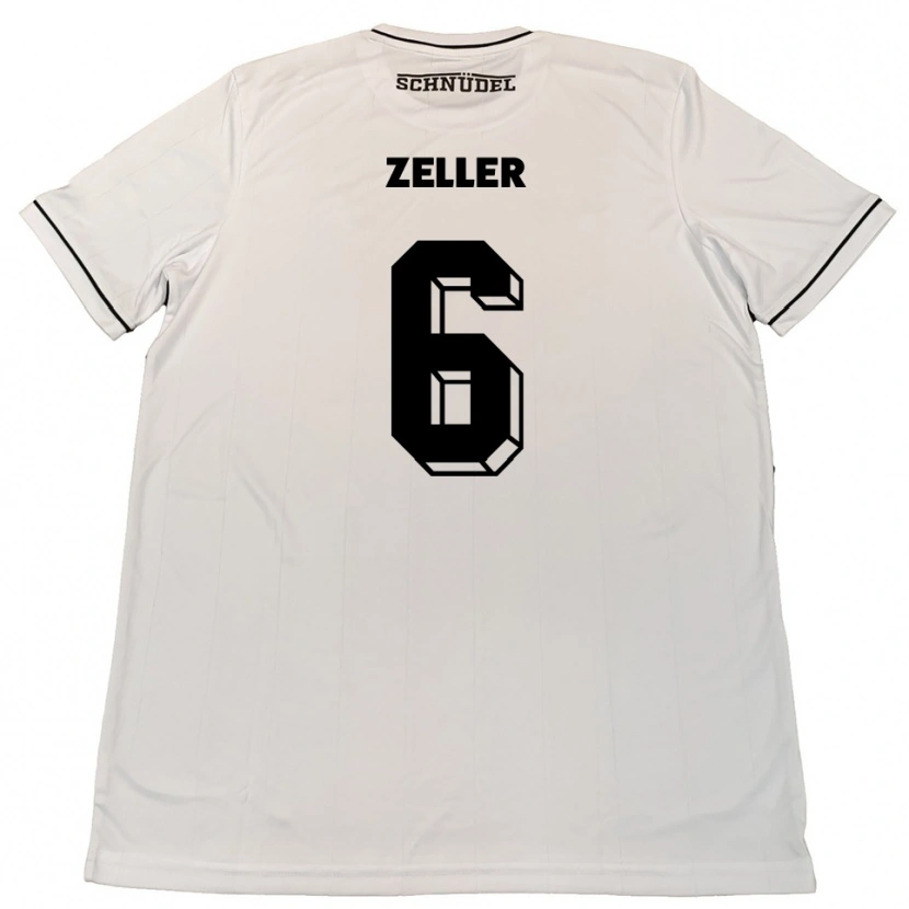 Danxen Femme Maillot Lucas Zeller #6 Blanc Noir Tenues Extérieur 2025/26 T-Shirt