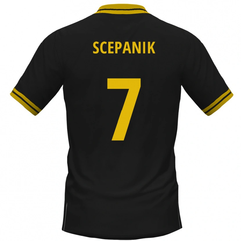 Danxen Femme Maillot Lukas Scepanik #7 Noir Jaune Tenues Extérieur 2025/26 T-Shirt