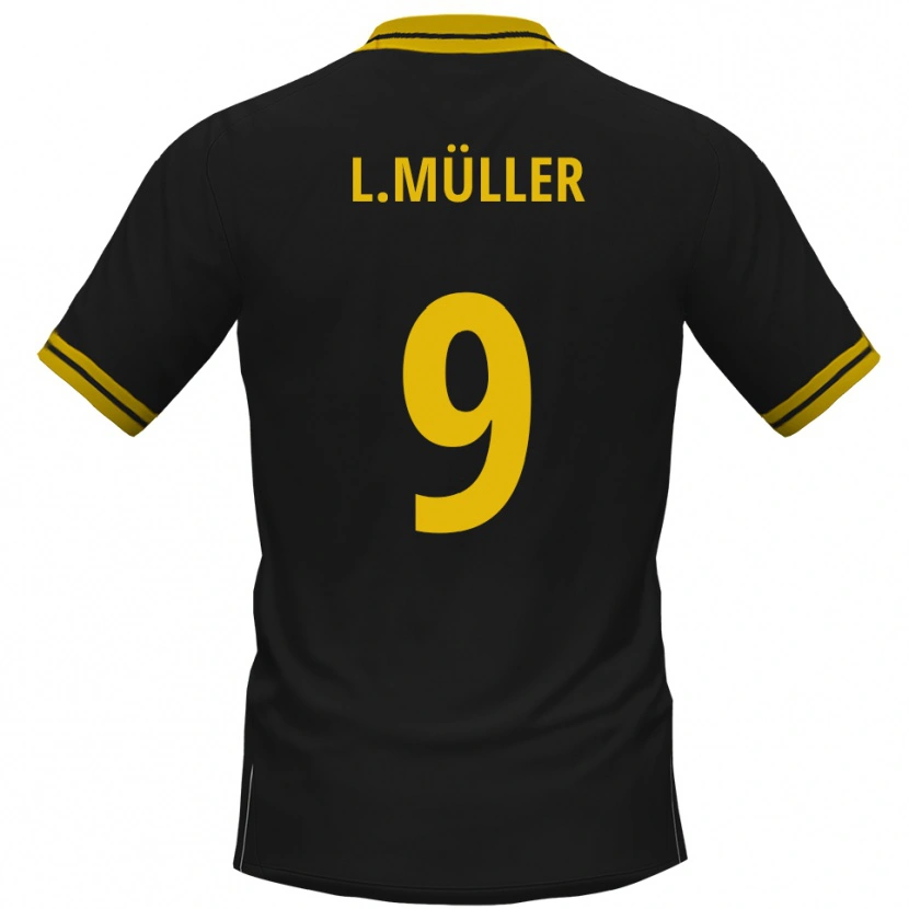 Danxen Femme Maillot Levyn Müller #9 Noir Jaune Tenues Extérieur 2025/26 T-Shirt