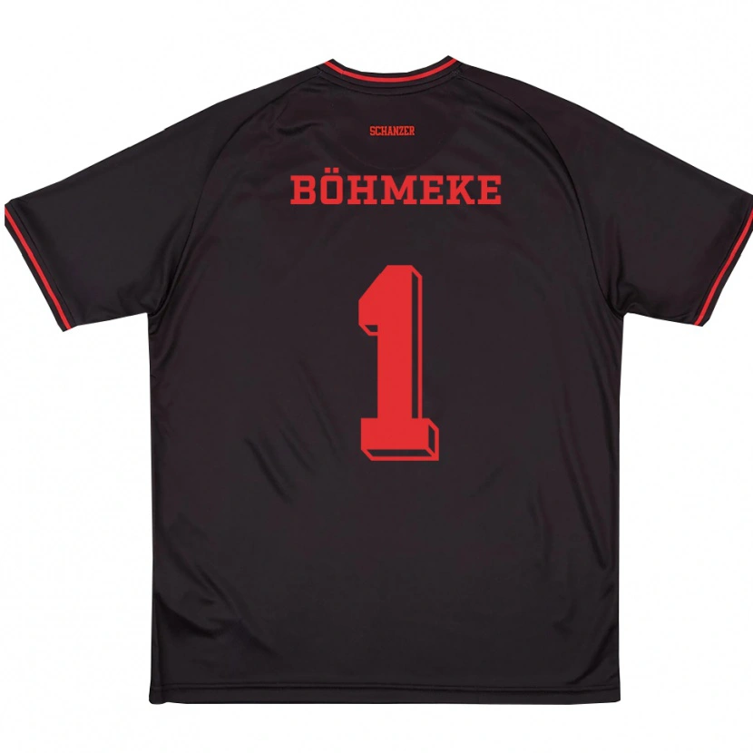 Danxen Femme Maillot Lars Böhmeke #1 Noir Rouge Blanc Tenues Extérieur 2025/26 T-Shirt