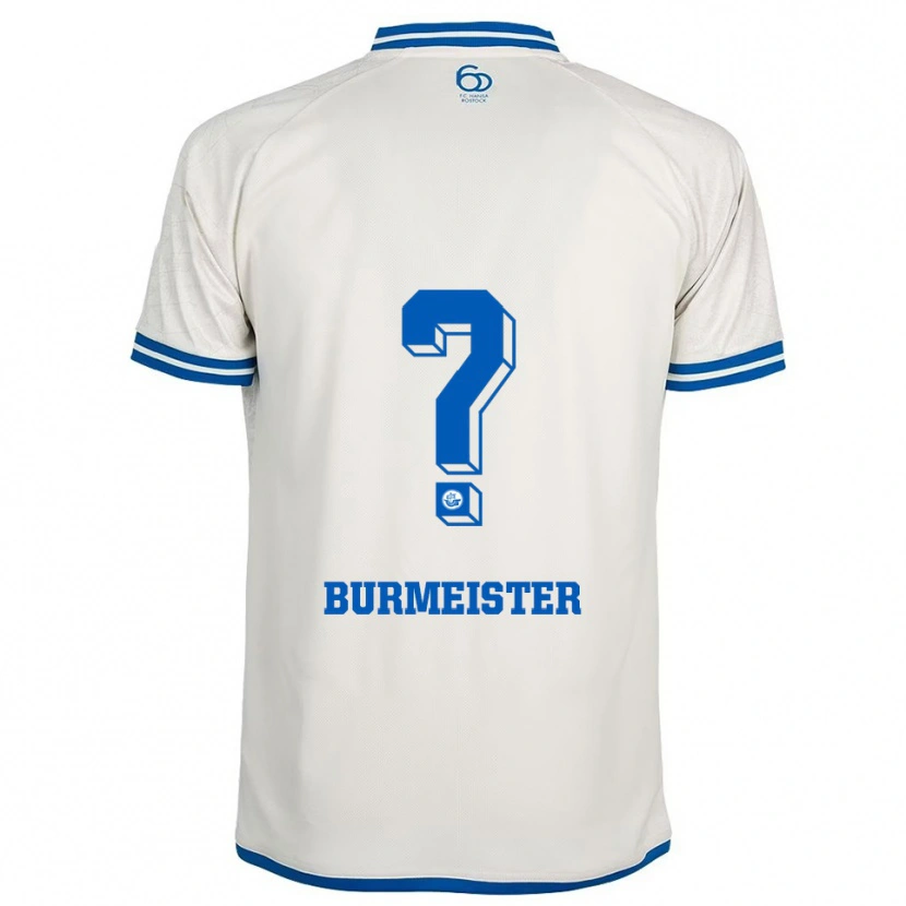 Danxen Femme Maillot Fiete Burmeister #0 Blanc Bleu Tenues Extérieur 2025/26 T-Shirt