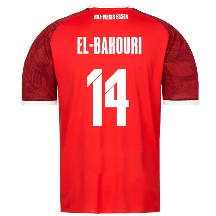 Danxen Femme Maillot Ibrahim El-Bakouri #14 Rouge Bourgogne Blanc Tenues Extérieur 2025/26 T-Shirt