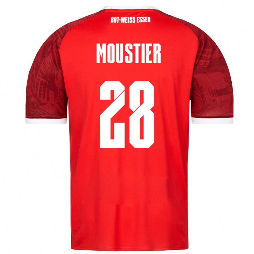 Danxen Femme Maillot Tom Moustier #28 Rouge Bourgogne Blanc Tenues Extérieur 2025/26 T-Shirt