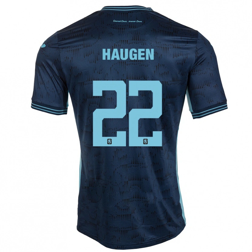 Danxen Femme Maillot Sigurd Haugen #22 Bleu Royal Tenues Extérieur 2025/26 T-Shirt