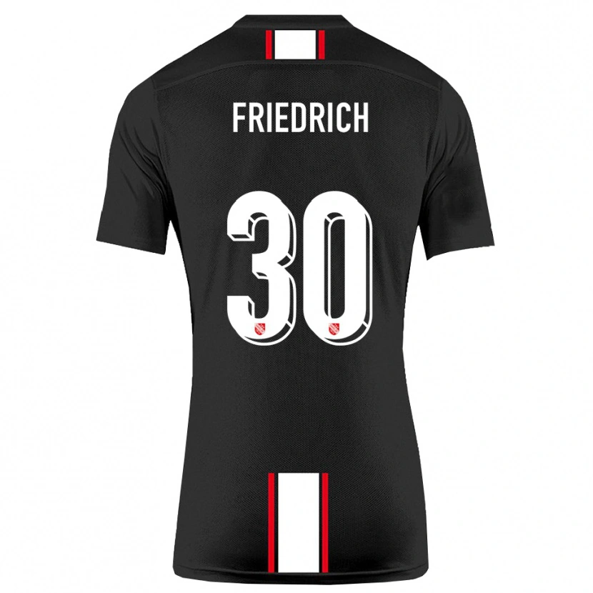 Danxen Femme Maillot Timo Friedrich #30 Noir Blanc Tenues Extérieur 2025/26 T-Shirt