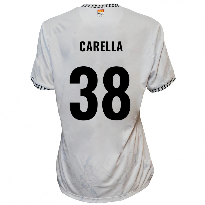 Danxen Femme Maillot Samuele Carella #38 Blanc Noir Tenues Extérieur 2025/26 T-Shirt