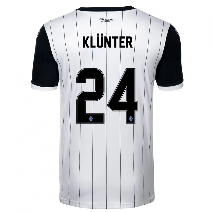 Danxen Femme Maillot Lukas Klünter #24 Blanc Noir Tenues Extérieur 2025/26 T-Shirt