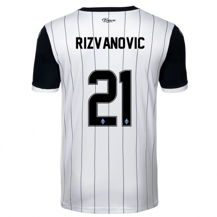 Danxen Femme Maillot Adnan Rizvanovic #21 Blanc Noir Tenues Extérieur 2025/26 T-Shirt