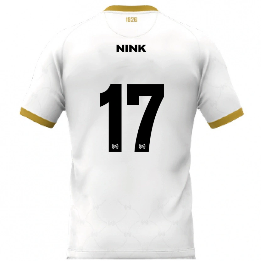 Danxen Femme Maillot Ben Nink #17 Blanc Doré Tenues Extérieur 2025/26 T-Shirt