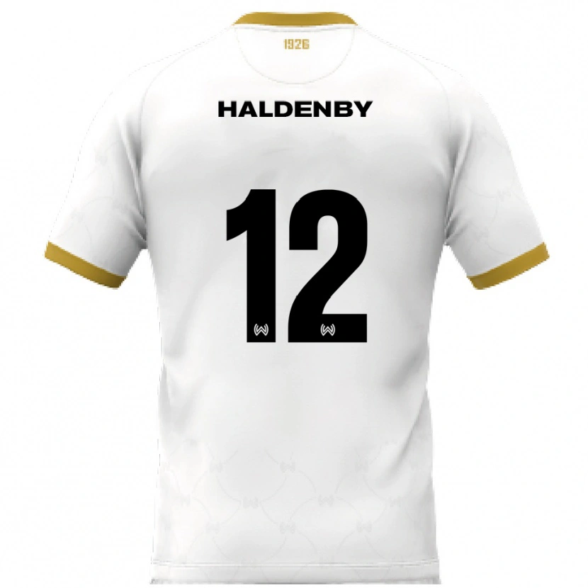 Danxen Femme Maillot Ben Haldenby #12 Blanc Doré Tenues Extérieur 2025/26 T-Shirt