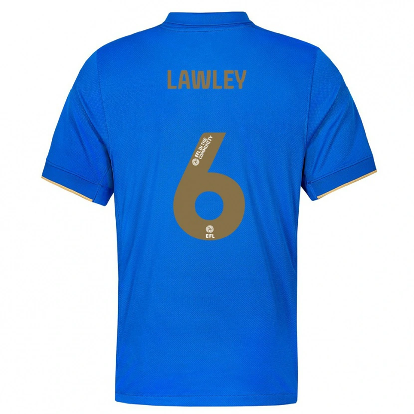 Danxen Enfant Maillot Gemma Lawley #6 Bleu Or Tenues Domicile 2025/26 T-Shirt