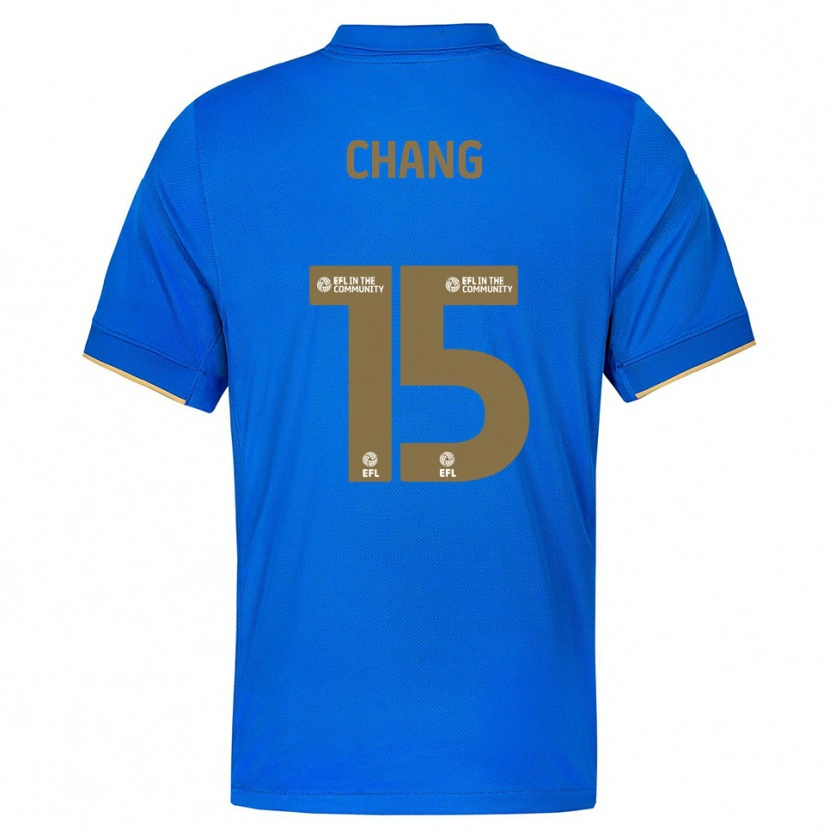 Danxen Enfant Maillot Alfie Chang #15 Bleu Or Tenues Domicile 2025/26 T-Shirt
