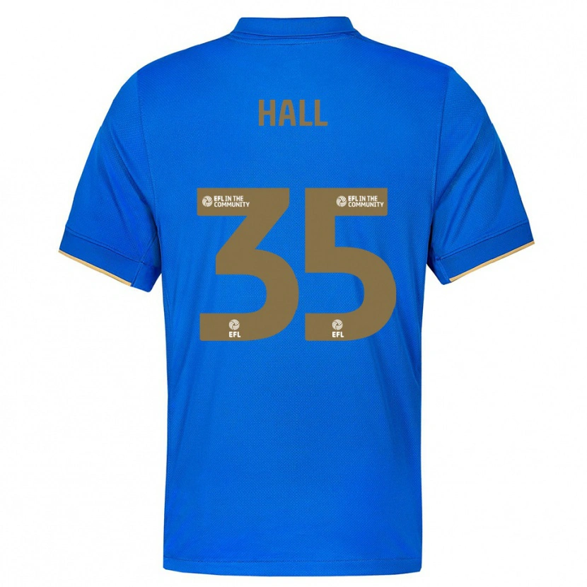 Danxen Enfant Maillot George Hall #35 Bleu Or Tenues Domicile 2025/26 T-Shirt