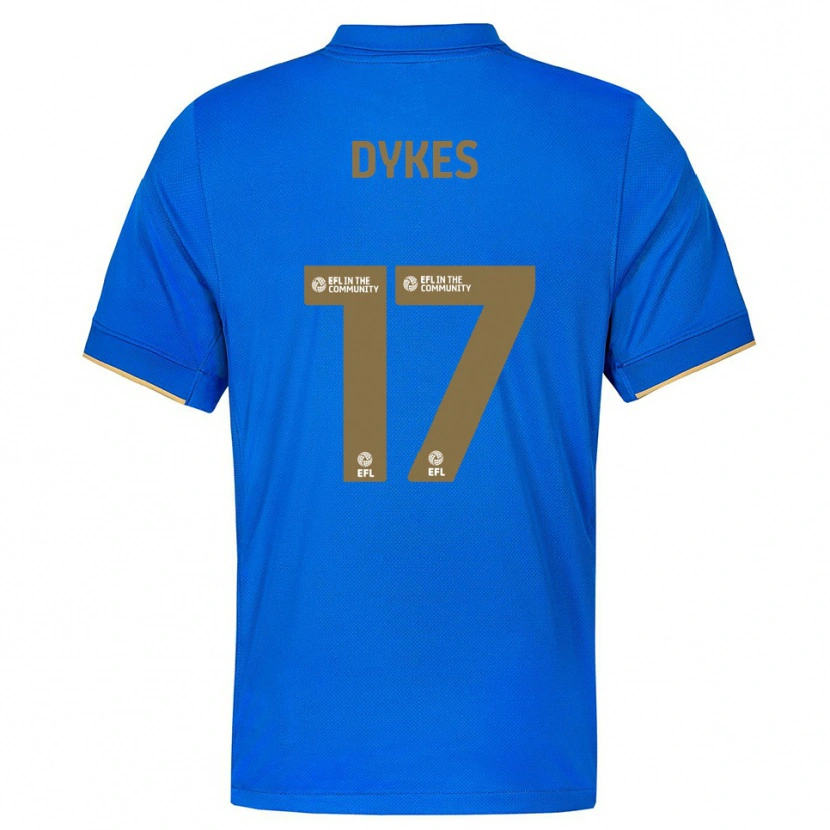 Danxen Enfant Maillot Lyndon Dykes #17 Bleu Or Tenues Domicile 2025/26 T-Shirt