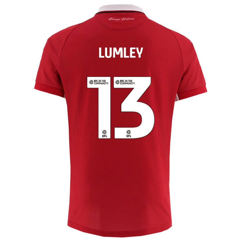 Danxen Enfant Maillot Joe Lumley #13 Blanc Rouge Tenues Domicile 2025/26 T-Shirt