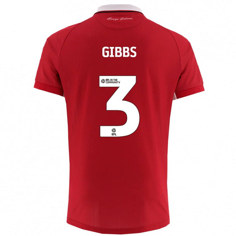 Danxen Enfant Maillot Tomos Gibbs #3 Blanc Rouge Tenues Domicile 2025/26 T-Shirt