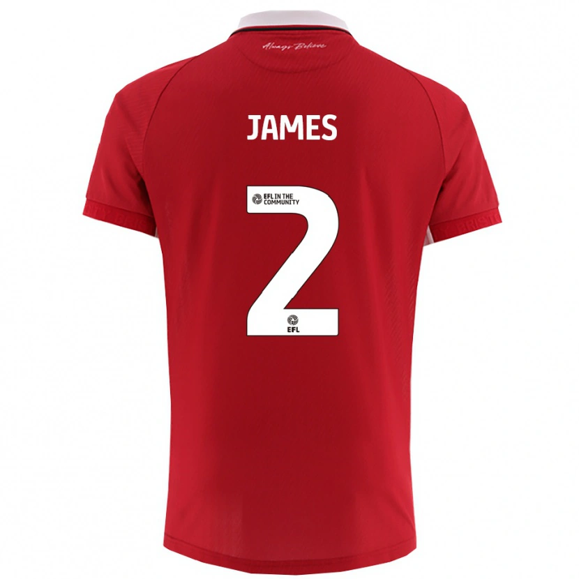 Danxen Enfant Maillot Joseph James #2 Blanc Rouge Tenues Domicile 2025/26 T-Shirt