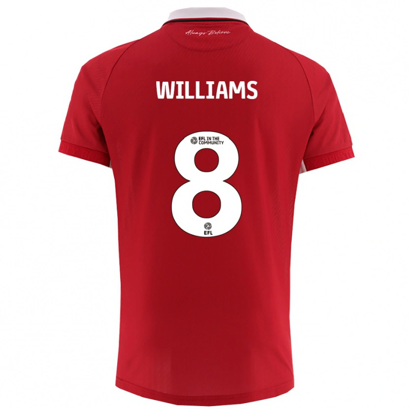 Danxen Enfant Maillot Joe Williams #8 Blanc Rouge Tenues Domicile 2025/26 T-Shirt