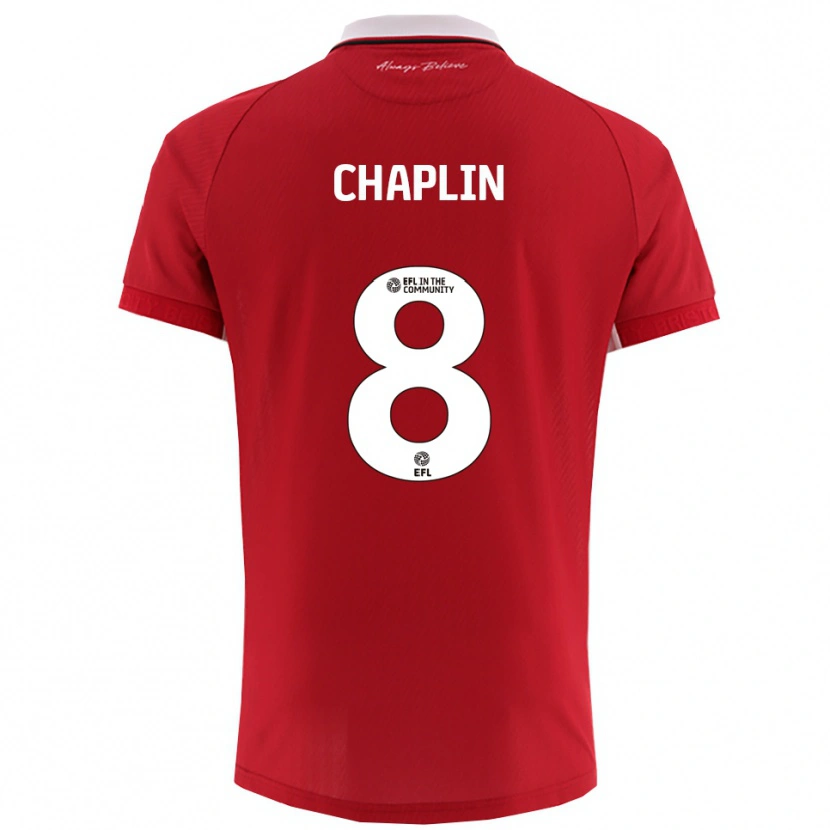 Danxen Enfant Maillot Tom Chaplin #8 Blanc Rouge Tenues Domicile 2025/26 T-Shirt