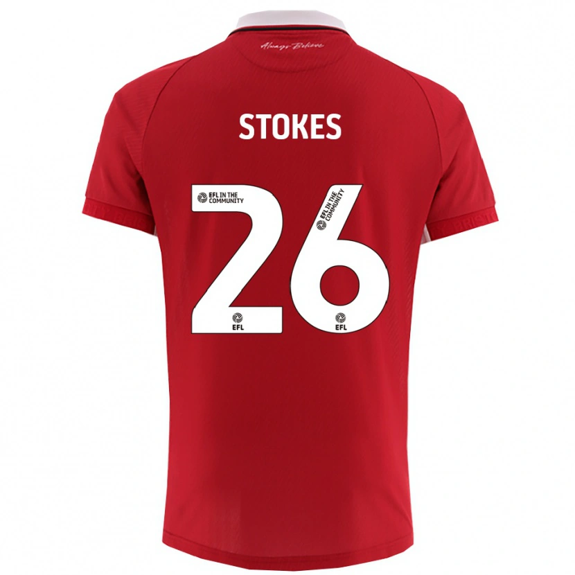 Danxen Enfant Maillot Josh Stokes #26 Blanc Rouge Tenues Domicile 2025/26 T-Shirt