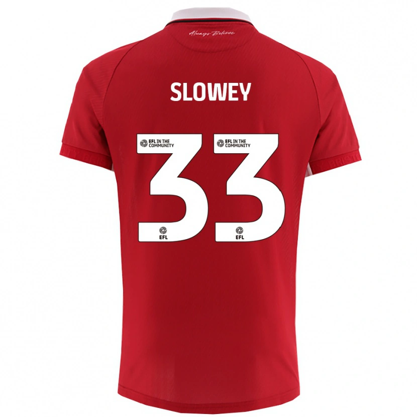 Danxen Enfant Maillot Josh Campbell-Slowey #33 Blanc Rouge Tenues Domicile 2025/26 T-Shirt