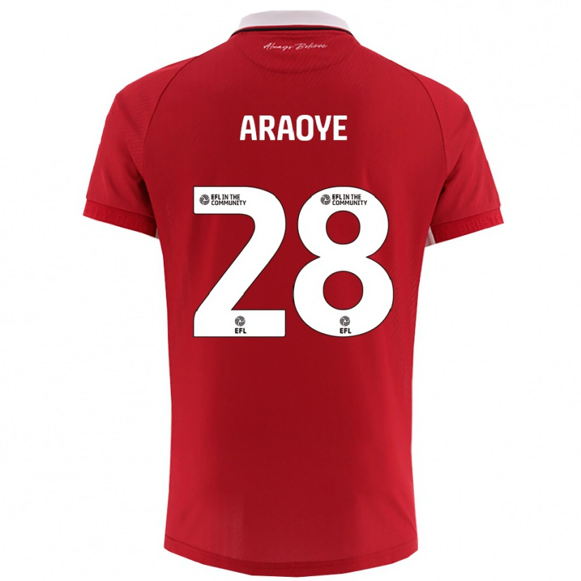 Danxen Enfant Maillot Raphael Araoye #28 Blanc Rouge Tenues Domicile 2025/26 T-Shirt