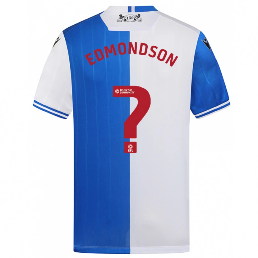 Danxen Enfant Maillot Stephen Edmondson #0 Bleu Blanc Tenues Domicile 2025/26 T-Shirt