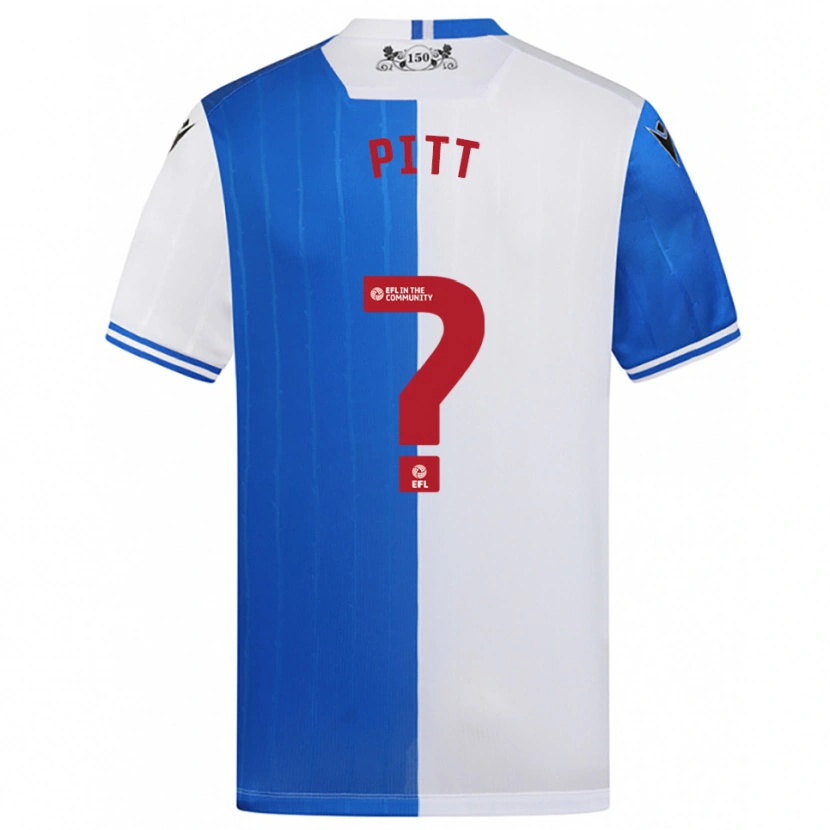 Danxen Enfant Maillot Theo Pitt #0 Bleu Blanc Tenues Domicile 2025/26 T-Shirt