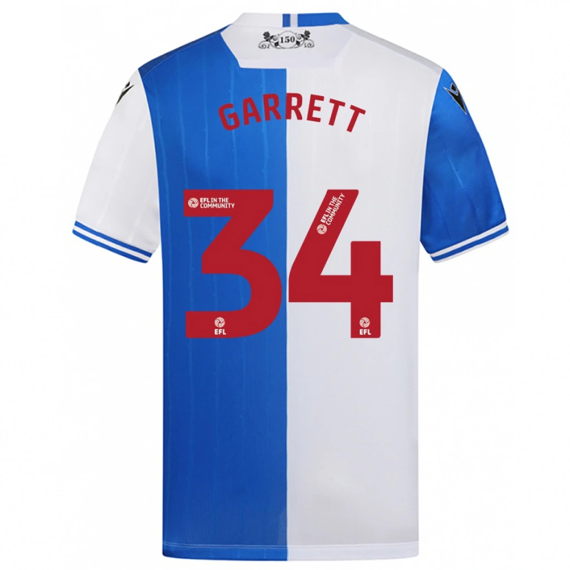 Danxen Enfant Maillot Jake Garrett #34 Bleu Blanc Tenues Domicile 2025/26 T-Shirt